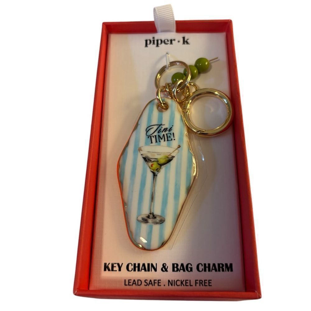 Piper K Martini Key Chain & Bag Charm.